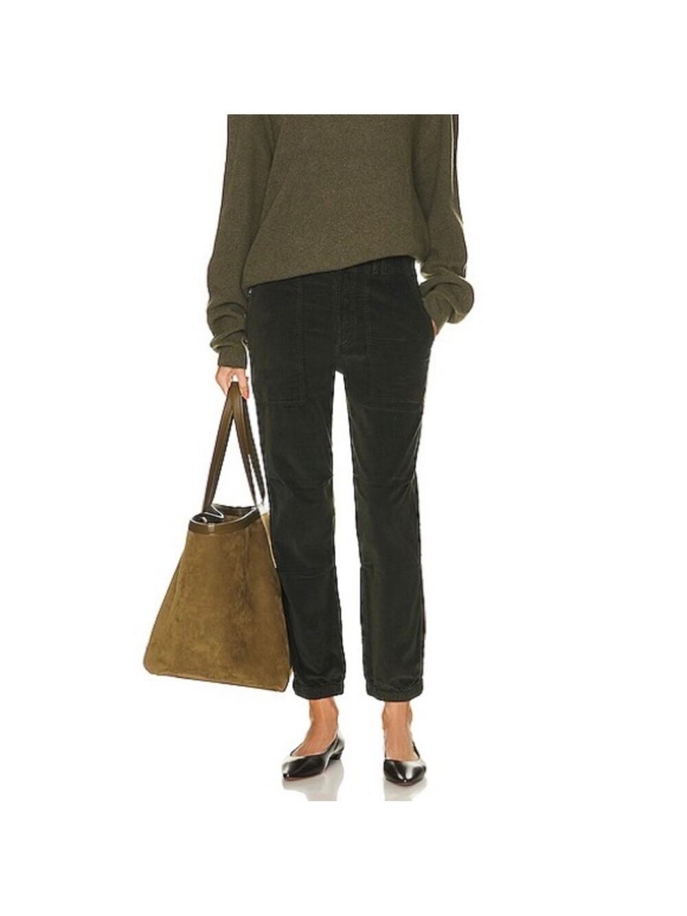 Citizens of Humanity Pants Women 28 Dark Green Agni Utility Corduroy Button Fly